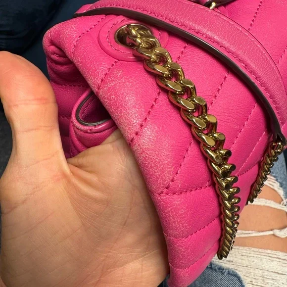 Tory Burch Kira Hot Pink Quilted Women's Bag - Picture 3 of 12